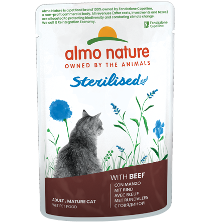 Almo Nature Sterilised Cibo Umido Per Gatti Sterilizzati - 6 Buste x 70 Grammi