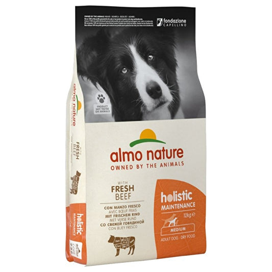 Almo Nature Holistic 12 kg Crocchette Con Manzo Fresco Per Cani