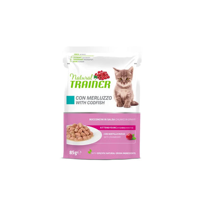 Natural Trainer Kitten & Young Cibo Umido Per Gattini 12 Buste Da 85 Grammi