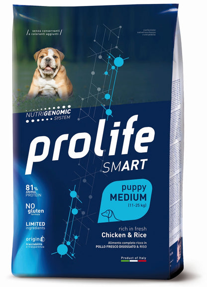 Prolife Smart Puppy Pollo e Riso Medium Per Cuccioli Taglia Media