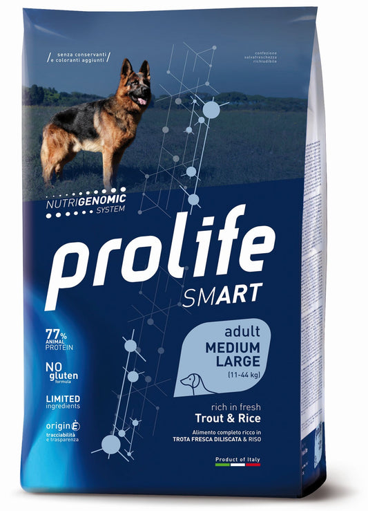 Prolife Smart Adult Trota e Riso Medium Large Per Cani Adulti