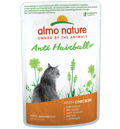 Almo Nature Anti Hairball Cibo Umido Per Gatti Adulti - 6 Buste x 70 Grammi