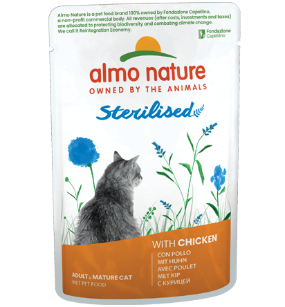 Almo Nature Sterilised Cibo Umido Per Gatti Sterilizzati - 6 Buste x 70 Grammi