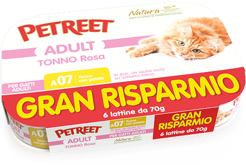 Petreet Multipack Tonno Rosa Con Patate Per Gatti Adult 6 Lattine x 70 Grammi