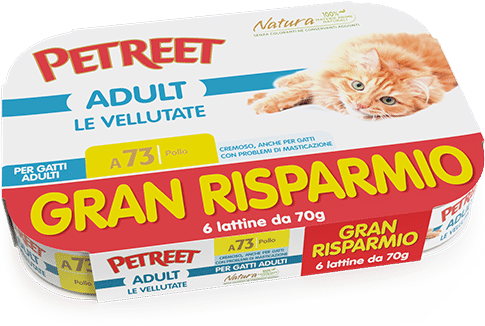 Petreet Le Vellutate Multipack Pollo Per Gatti Adult 6 Lattine x 70 Grammi