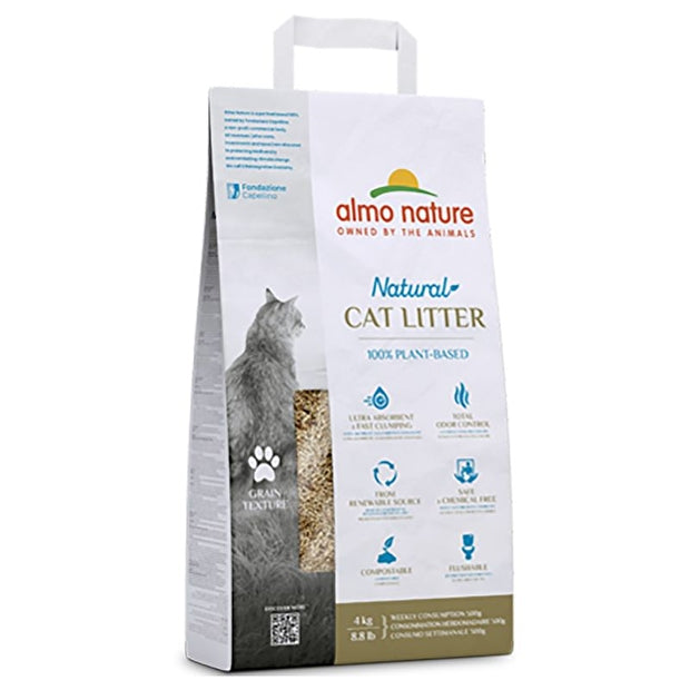 Almo Nature Grain Texture 4 kg Lettiera Naturale 100% Biodegradabile Per Gatti e Gattini