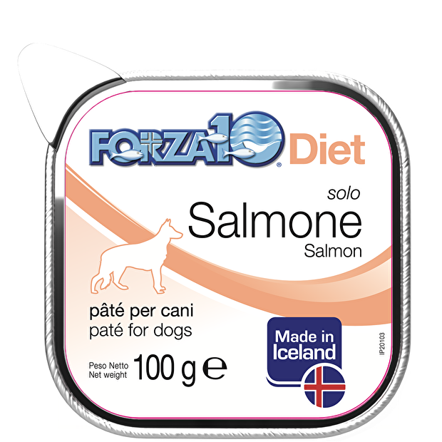 Forza 10 Solo Diet Paté 100 Grammi Cibo Umido per Cani Adulti di Tutte le Taglie - 16 Vaschette