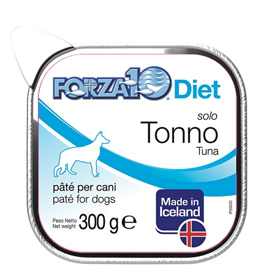 Forza 10 Solo Diet Paté 300 Grammi Cibo Umido per Cani Adulti di Tutte le Taglie - 10 Vaschette