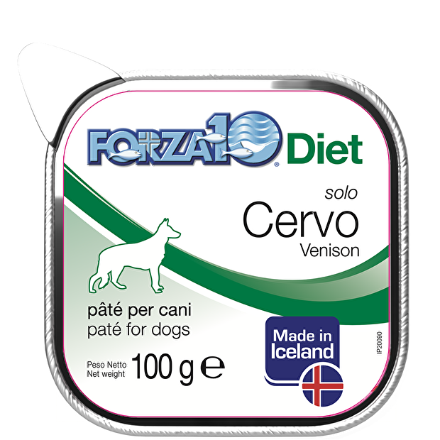 Forza 10 Solo Diet Paté 100 Grammi Cibo Umido per Cani Adulti di Tutte le Taglie - 16 Vaschette