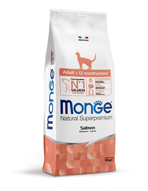 Monge Natural Superpremium Monoprotein Salmone Cibo Secco per Gatti Adulti