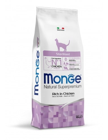 Monge Natural Superpremium Sterilised Ricco in Pollo Cibo Secco per Gatti Adulti Sterilizzati