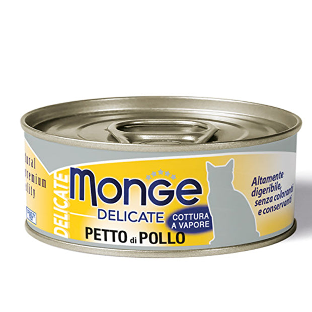 Monge Delicate Pezzetti 80 Grammi Cibo Umido per Gatti Adulti - 6 Lattine