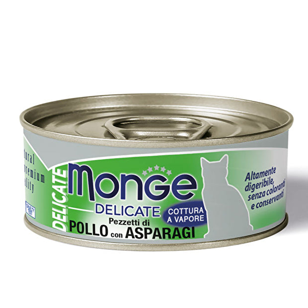 Monge Delicate Pezzetti 80 Grammi Cibo Umido per Gatti Adulti - 6 Lattine