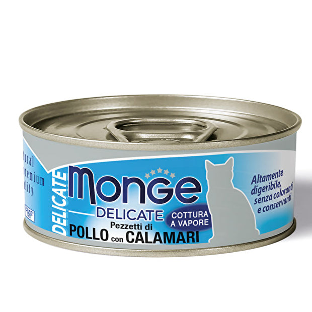 Monge Delicate Pezzetti 80 Grammi Cibo Umido per Gatti Adulti - 6 Lattine