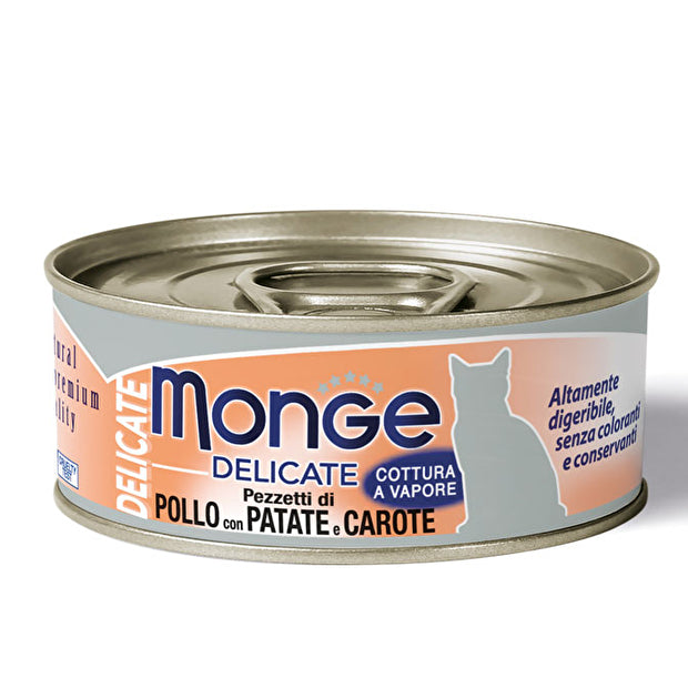 Monge Delicate Pezzetti 80 Grammi Cibo Umido per Gatti Adulti - 6 Lattine