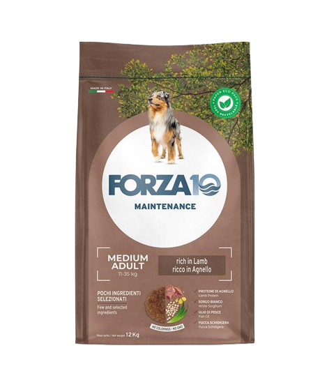 Forza 10 Medium Mantenimento all'Agnello e Riso Cibo Secco per Cani Adulti di Taglia Media