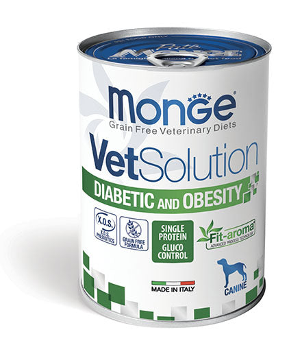 Monge Vetsolution Diabetic & Obesity 400 Grammi 6 Lattine Per Cani Adulti per Diabete e Problemi di Peso