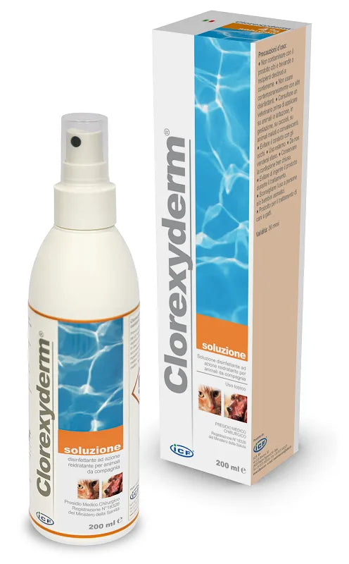 ICF Clorexiderm Soluzione 200 ml Per Cani e Gatti