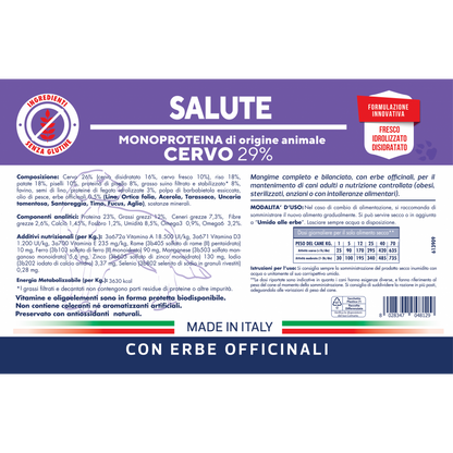 Vet Line Salute Cervo 12,5 kg Crocchette Monoproteiche Per Cani Adulti