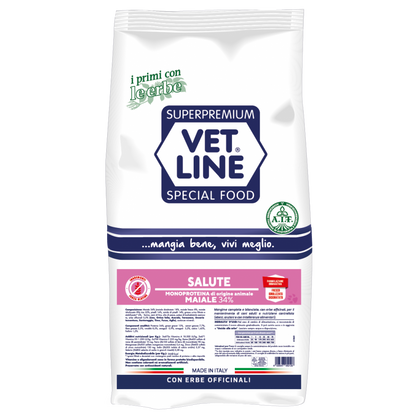 Vet Line Salute Maiale 12,5 kg Crocchette Monoproteiche  Per Cani Adulti