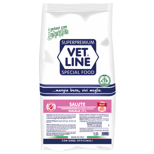 Vet Line Salute Maiale 12,5 kg Crocchette Monoproteiche  Per Cani Adulti