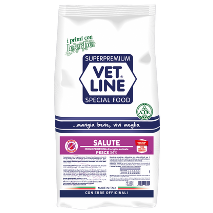 Vet Line Salute Pesce 12,5 kg Crocchette Monoproteiche Per Cani Adulti