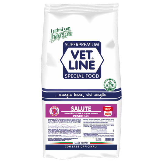 Vet Line Salute Pesce 12,5 kg Crocchette Monoproteiche Per Cani Adulti