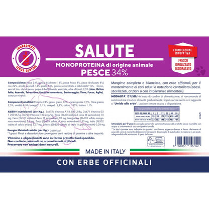 Vet Line Salute Pesce 12,5 kg Crocchette Monoproteiche Per Cani Adulti