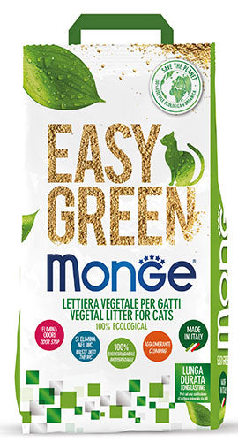 Monge Lettiera Vegetale Easy Green 10 Litri Per Gatti e Gattini